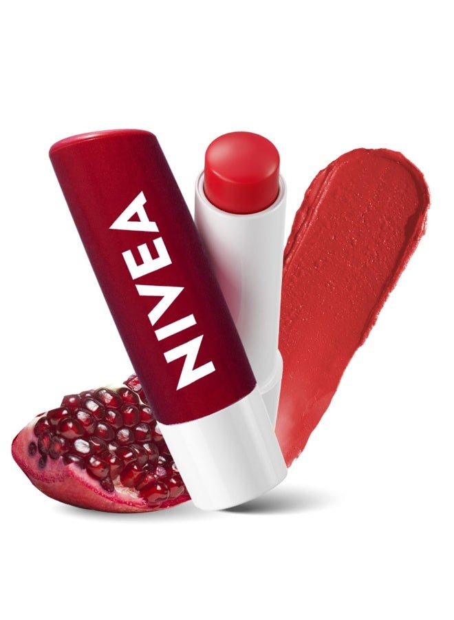 NIVEA Shine Caring Lip Balm, Pomegranate, 4.8G, Red - Image 2